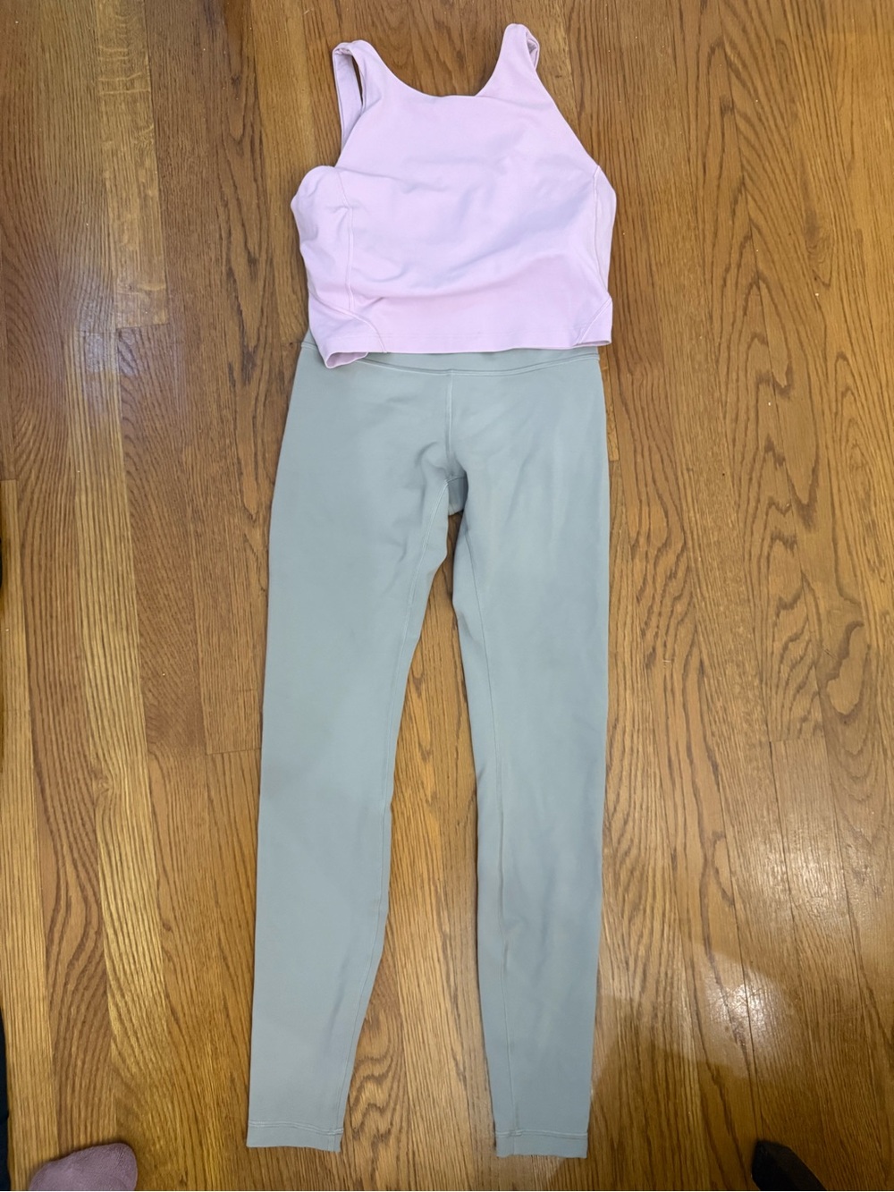 Lululemon Pink Tank Top and Light Gray Leggings Set- size 6 bundle